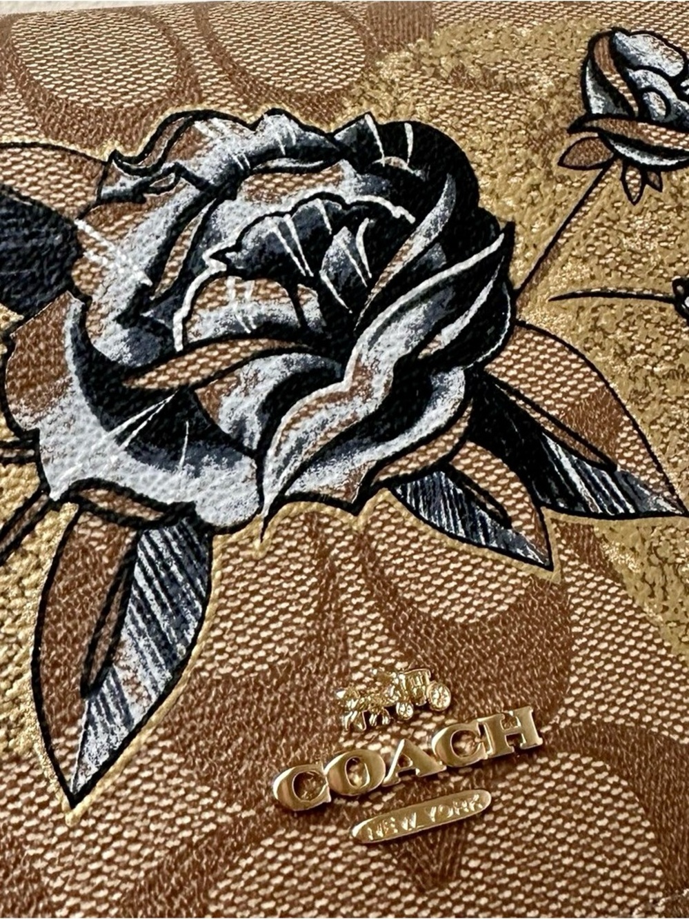 New! Coach Hayden Foldover Crossbody Clutch | Chelsea Champlain Tattoo Floral - Picture 3 of 9